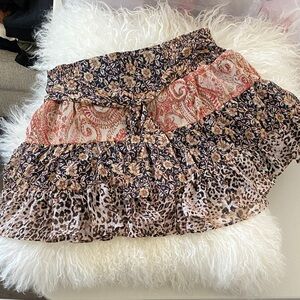 ZARA Multicolor Mini Skirt with Floral and Animal Patterns NWT!